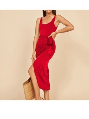 Reformation | Kaila Lipstick Red Wrap Dress